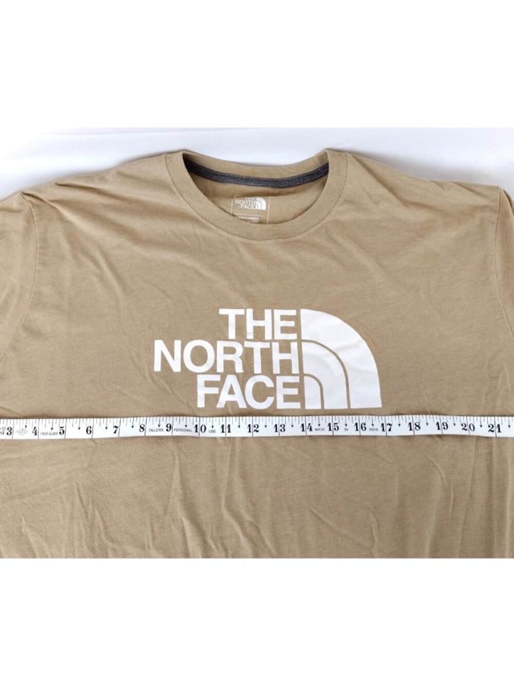 The North Face Shirt Mens XL Tan Large Logo Graphic Short Sleeve Casual Tee - Picture 5 of 6